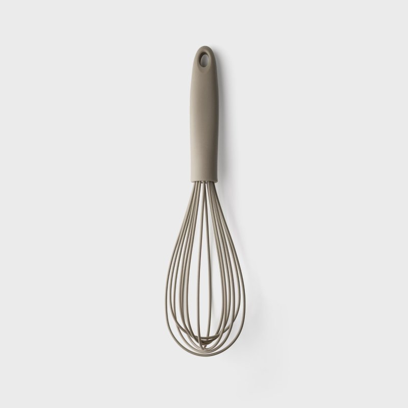 Grey 25cm silicone-coated whisk, heat resistant to 260°C, non-scratch, dishwasher safe – Keans Claremorris