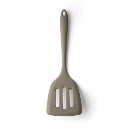 Wide grey 30cm heat-resistant wide turner, BPA-free, dishwasher safe, soft grip – ideal for non-stick cookware | Keans