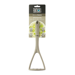 Silicone Masher Grey for easy mashing, durable and heat-resistant – available at Keans Claremorris.