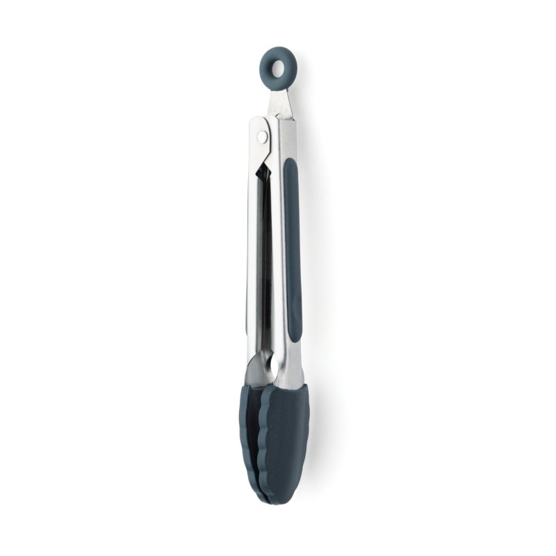 Mini Tongs Graphite with stainless steel body and graphite silicone grips, shown closed on white background.