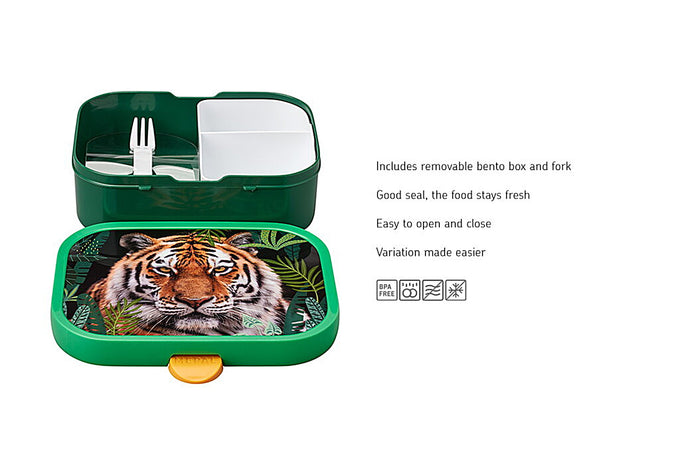 Mepal Lunch Box Campus Wild Tiger design, durable and compact, perfect for school lunches – available at Keans Claremorris.