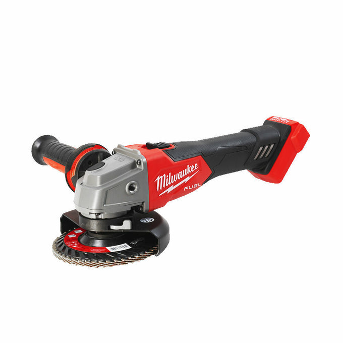Milwaukee 18V Cordless Brushless Angle Grinder 115mm with slide switch, FIXTEC, anti-vibration handle – Keans Claremorris