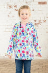 Load image into Gallery viewer, Olivia Girls Coat Soft Turquoise Flower
