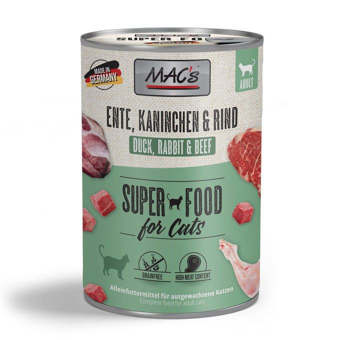 MAC's Cat Tin Food 400g with Duck, Rabbit & Beef, grain-free, no preservatives, natural ingredients – Keans Claremorris