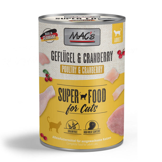 MAC's Cat Tin Food 400g Poultry, Beef & Cranberry, grain-free, natural ingredients, no preservatives – Keans Claremorris