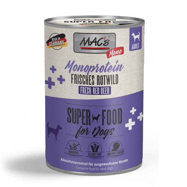 MAC's Dog Tin Food Mono Sensitive Venison 800g, 70% Meat, Grain-Free, Natural Nutrition - Keans Claremorris