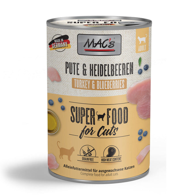 MAC's Cat Tin Food 400g - Turkey, Beef & Blueberry, grain-free, natural ingredients, no preservatives, Keans Claremorris