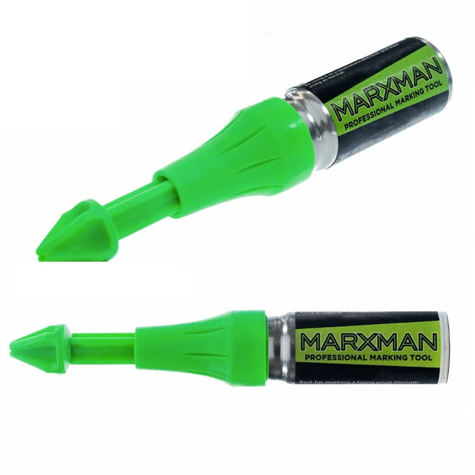 MarXman Marking Pen Twin Pack, fluorescent green, marks up to 45mm depth on wood, metal, brick – Keans Claremorris