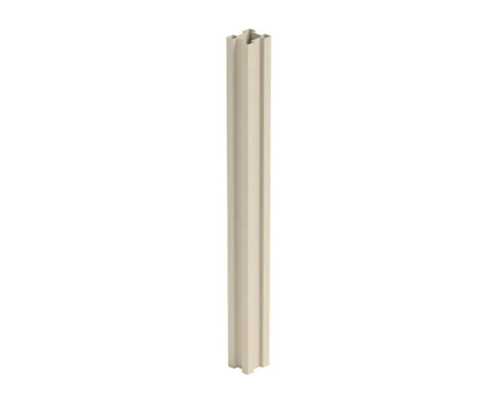 Buttermilk-colored Smart Fence Gen2 post cover shown upright on white background