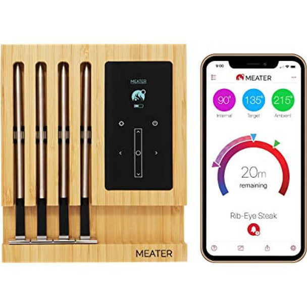 Meater Block wireless smart meat thermometer with four probes, touch screen, and Bluetooth – available at Keans Claremorris.