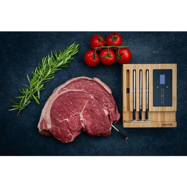Meater Block wireless smart meat thermometer with four probes, touchscreen base – available at Keans Claremorris.
