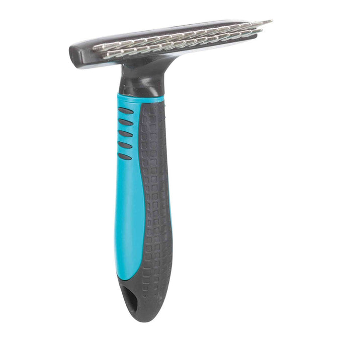 Metal Groomer for Long Hair with Two Rows, 1.5 & 2cm Teeth, Non-Slip Handle, 10x15cm – Keans Claremorris