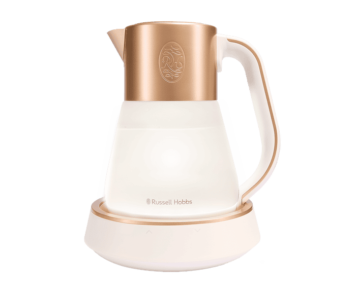 Russell Hobbs Calm Kettle in white with smooth finish, fast boiling, available at Keans Claremorris.