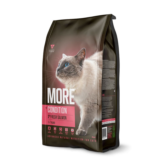 More Cat Adult Salmon 2kg – high-quality fresh salmon, supports skin, coat, urinary health | Keans Claremorris