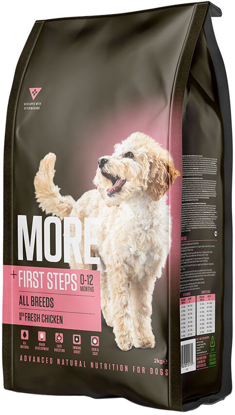 More First Steps Puppy Food 12kg - Chicken, high protein, supports growth, healthy skin & brain development | Keans
