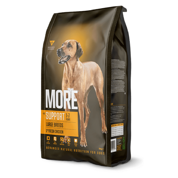 More Dog Support Adult Large Breed Chicken 3kg with glucosamine, chondroitin for joints, antioxidants for coat – Keans