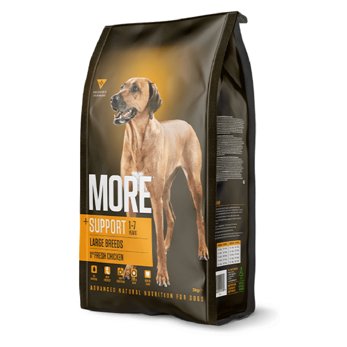 More Dog Support Adult Large Breed Chicken 3kg with glucosamine, chondroitin for joints, antioxidants for coat – Keans