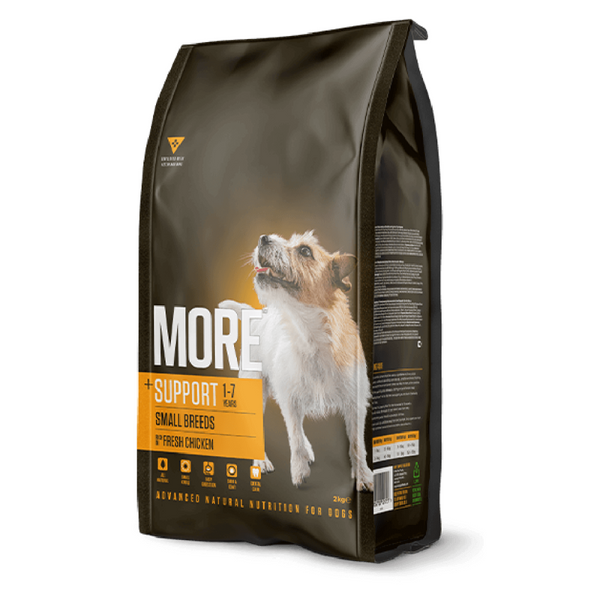 More Dog Small Breed Adult Chicken Dog Food 2kg with joint care, omega oils, and dental benefits - Keans Claremorris