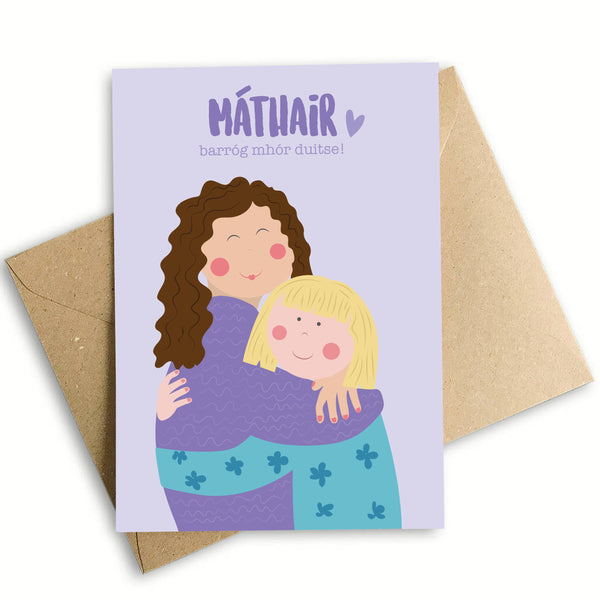 A6 Big Hug for You Mother's Day card with eco-friendly envelope, 350gsm silk card by Keans Claremorris.