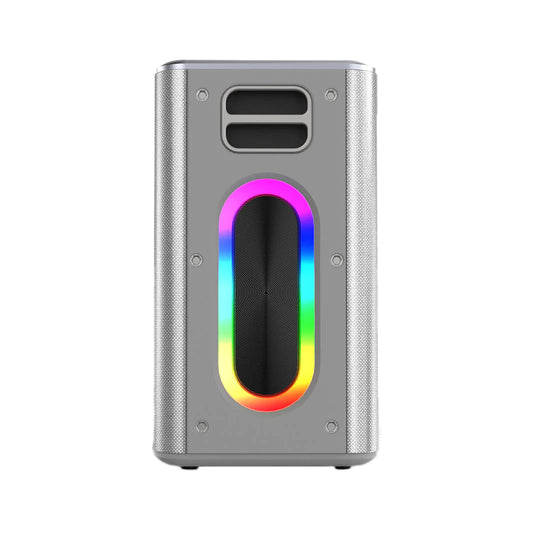 HiFuture Music Box 100W Bluetooth Karaoke Speaker with 2 Wireless Mics, Splash-Proof, Silver – Available at Kean’s
