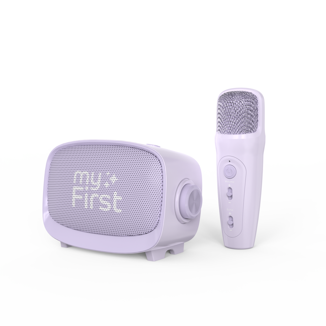 myFirst Voice 2 Purple wireless karaoke speaker and microphone with 5 voice effects, Bluetooth, echo enhancer – Keans
