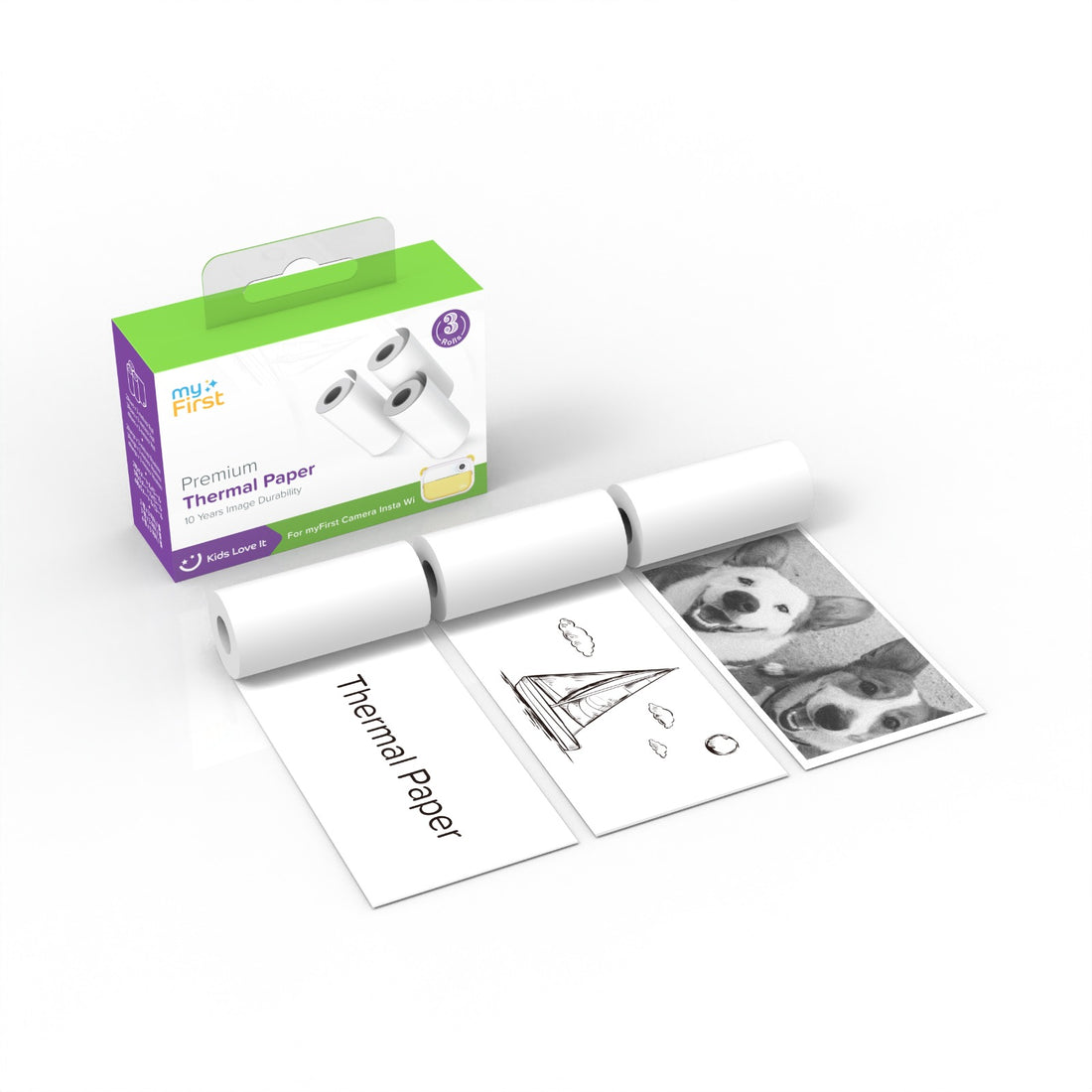 myFirst Camera Thermal Paper 3 rolls for Insta 2 and Insta Wi, 57mm x 26mm, sharp dark prints - Keans Claremorris
