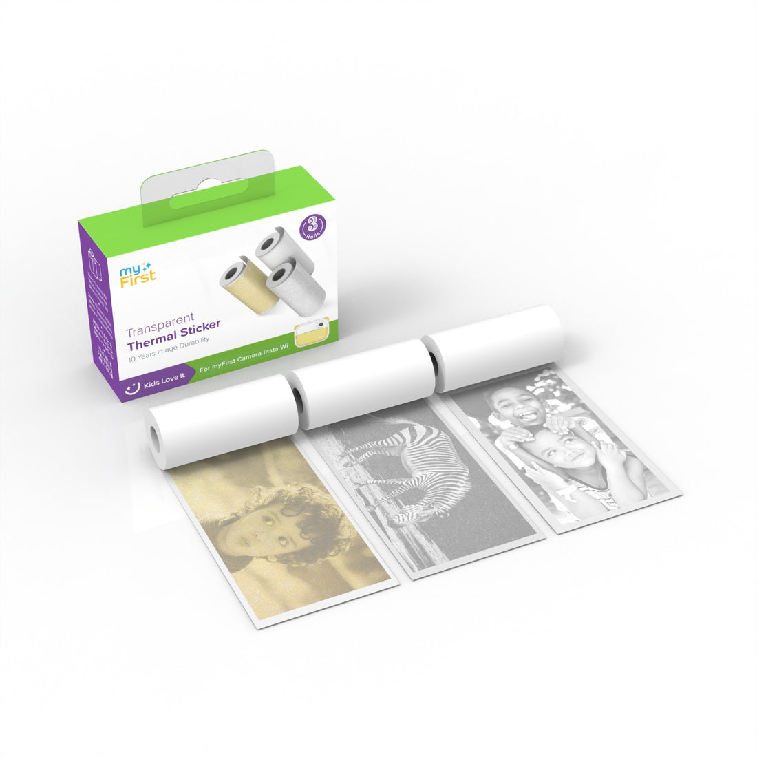myFirst Camera Insta Wi thermal sticker rolls in transparent, gold, silver – 10-year durability, sharp print | Keans