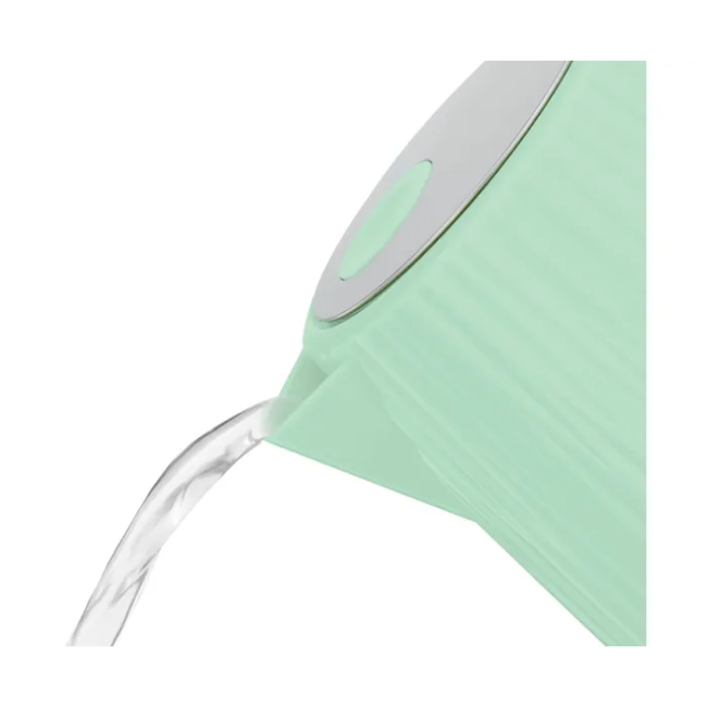 Russell Hobbs 1.7L Pistachio Green Kettle, sleek electric design, available at Keans Claremorris