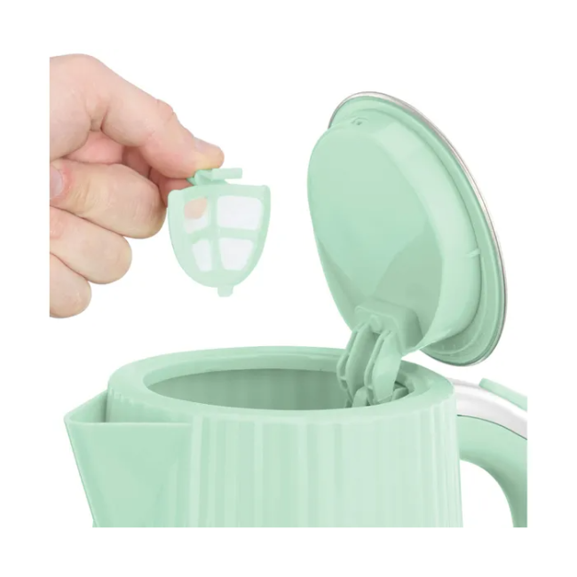 Russell Hobbs 1.7L Pistachio Green Kettle, sleek design, fast boil, available at Keans Claremorris