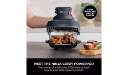 Ninja CRISPi 4-in-1 Portable Glass Air Fryer Cyber Space FN101UKGY, compact multi-function fryer at Keans Claremorris