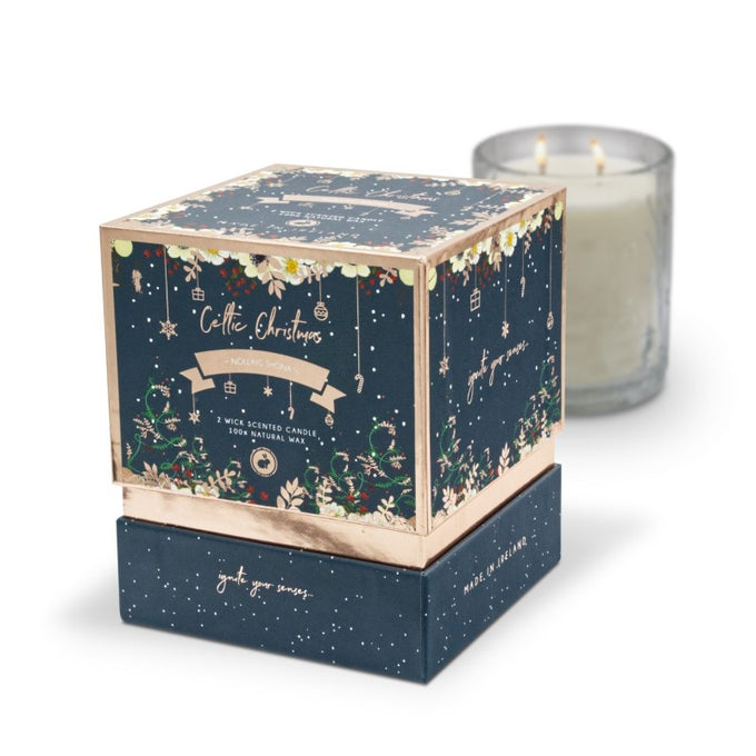 Celtic Candle Double Wick Christmas Nollaig Shona - Image 4
