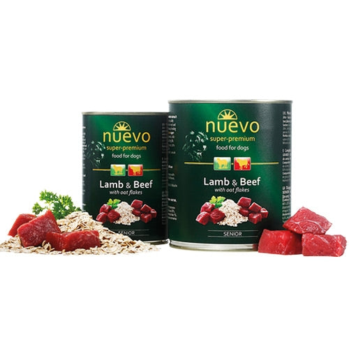 Nuevo Lamb and Beef Dog Food 800g – senior formula with oat flakes for gentle digestion, balanced nutrition | Keans