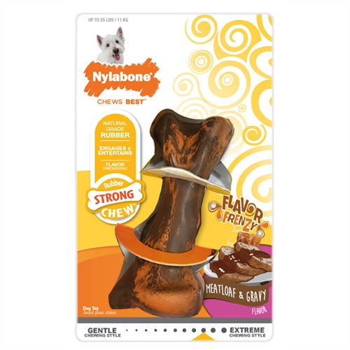 Nylabone Strong Chew Bone Medium, Beef & Gravy flavor, durable, dental care, safe rawhide alternative, for dogs up to 16kg –