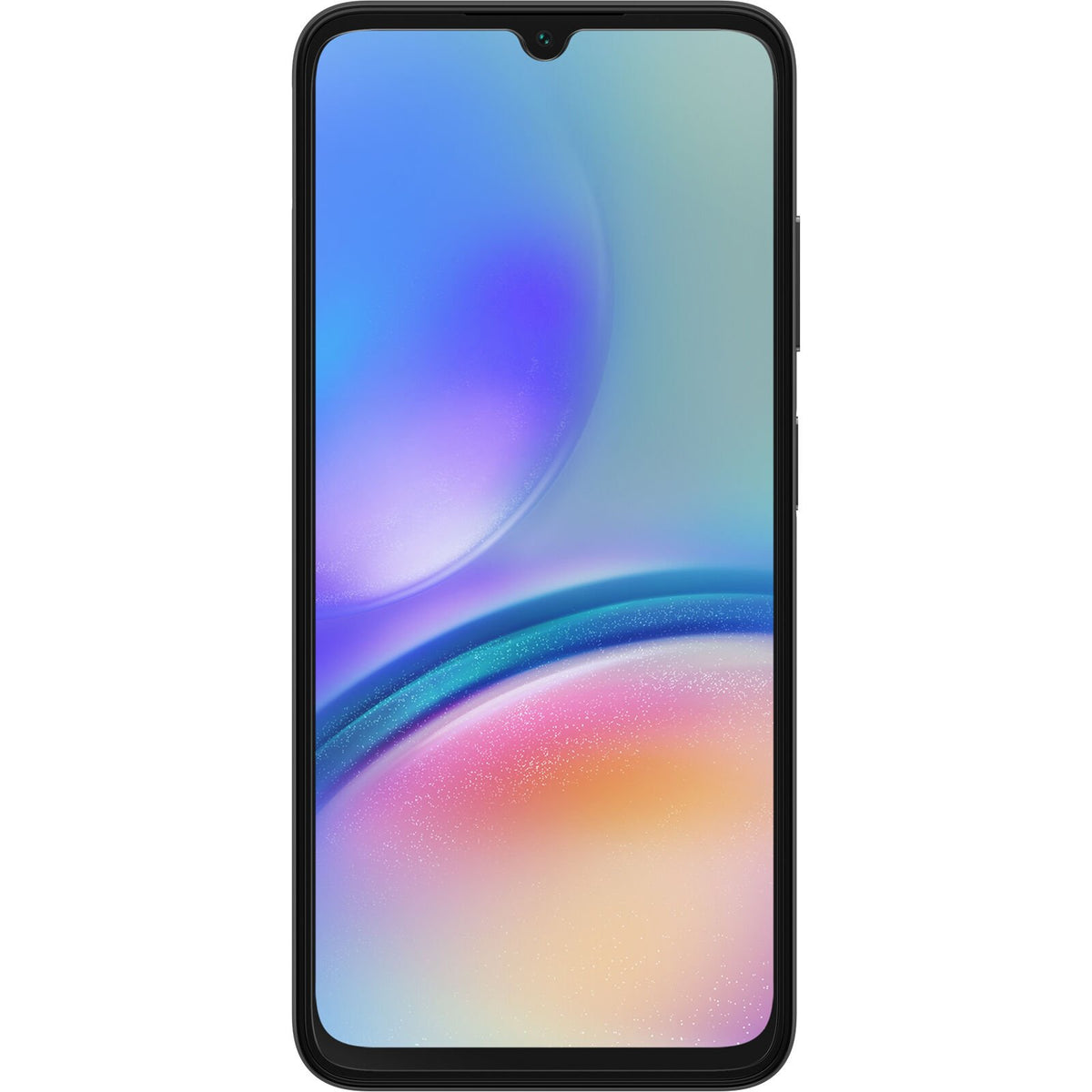 Samsung Galaxy A05s smartphone front view with Otterbox glass screen protector applied