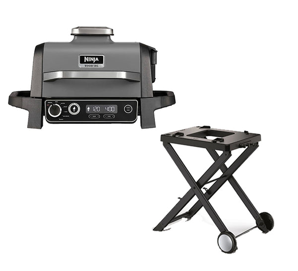 Ninja Woodfire BBQ Air Grill with Free Stand Bundle