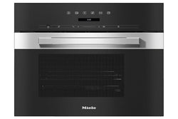 Miele DG7240 built-in 40L steam oven with DualSteam, CleanSteel finish, WiFiConnect, available at Kean’s Claremorris. –