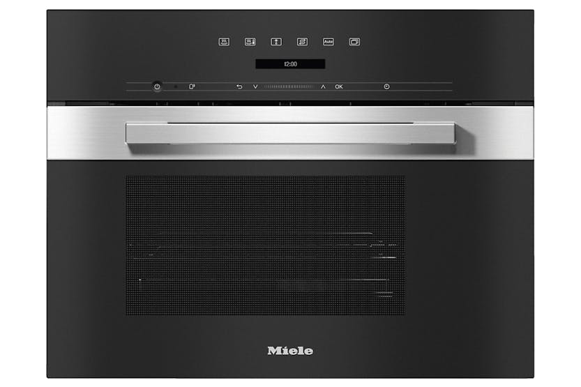 Miele DG7240 built-in 40L steam oven with DualSteam, CleanSteel finish, WiFiConnect, available at Kean’s Claremorris. –