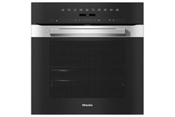 Miele H7260BP built-in electric oven with pyrolytic cleaning, fan grill, stainless steel finish, A+ energy, at Kean’s