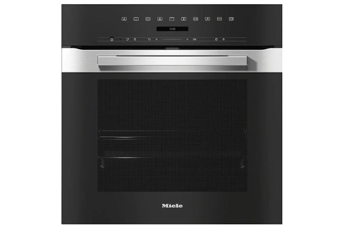 Miele H7264BP built-in electric oven, 76L, pyrolytic self-cleaning, Moisture Plus, graphite grey – available at Kean’s