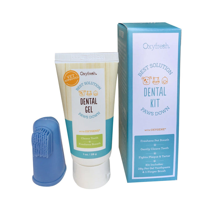 Oxyfresh Dental Gel & Finger Brush Kit for pets, alcohol-free, vet approved, fights bad breath and gum disease – Keans