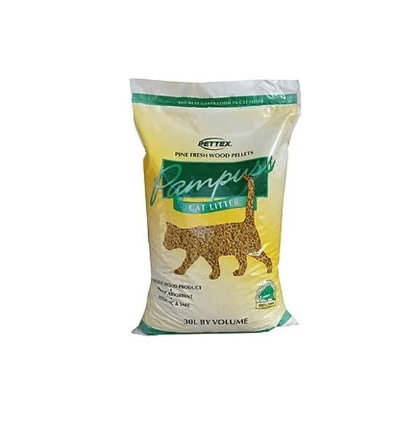 Pampuss Wood Pellet 30L, pine fresh, highly absorbent, lightweight, eco-friendly, easy disposal, from Keans Claremorris
