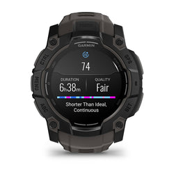 Garmin Instinct 3 50mm AMOLED smartwatch in black with charcoal band, rugged design – available at Keans Claremorris.