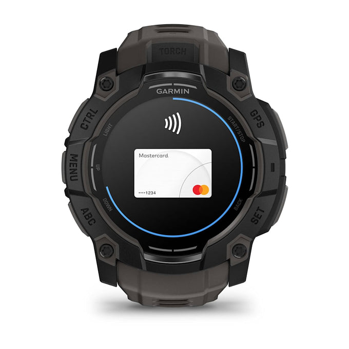 Garmin Instinct 3 50mm AMOLED smartwatch in black with charcoal band, durable outdoor GPS watch – Keans Claremorris