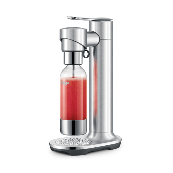 Sage InFizz Fusion Carbonator in brushed stainless steel with FusionCap™ for custom fizz, 1L bottle – available at Kean’s