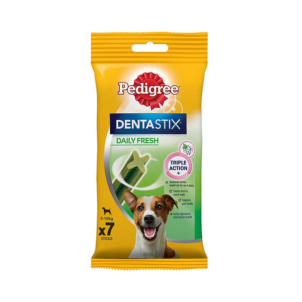 Pedigree Dentastix Fresh Small 7-pack, dental treats for dogs 5-10kg, reduces plaque 80%, freshens breath – Keans Claremorris