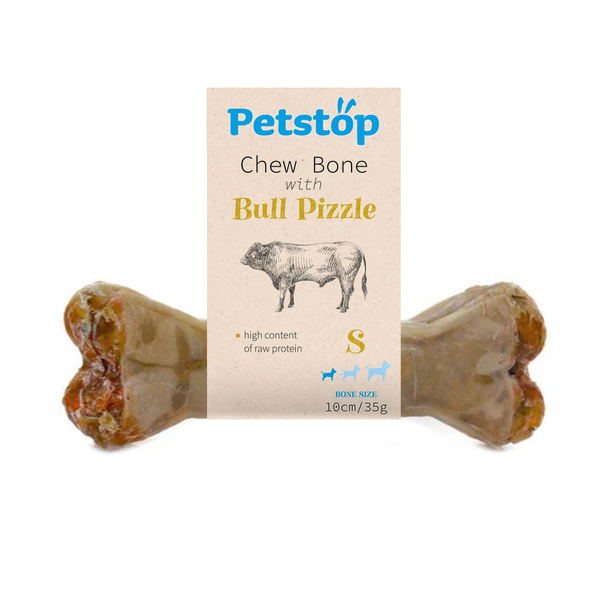 Petstop Xtra-Large Chewing Bone with Bull Pizzle, high protein rawhide chew, 22cm, dental care treat – Keans Claremorris