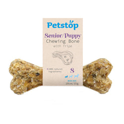 Petstop Large Chewing Bone with Tripe for Puppies & Seniors, 17cm, natural, high protein, dental care – Keans Claremorris