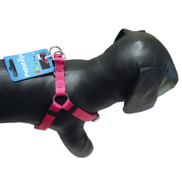 Pink large padded dog harness with chrome fittings, comfortable design for neck 80-100cm | Keans Claremorris