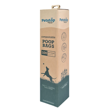 Petstop Eco compostable poop bags, 300 count single roll, leak-proof, biodegradable, corn starch, Keans Claremorris.
