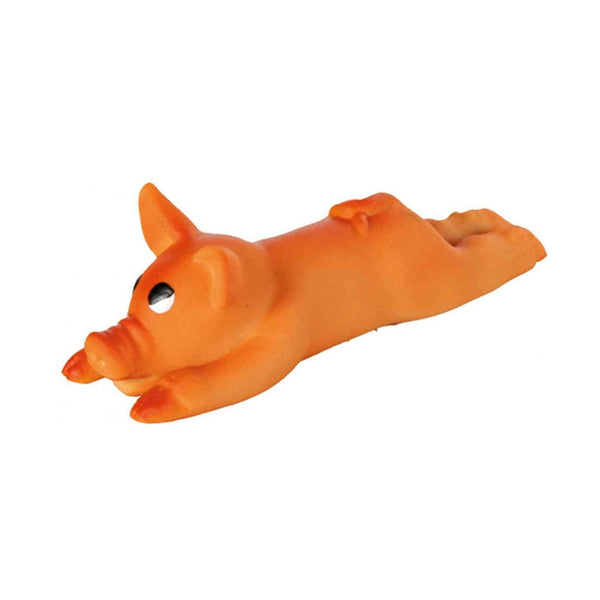 Latex Pig Dog Toy with squeaker, polyester fleece lining, 13cm, perfect for fetch and play – Keans Claremorris